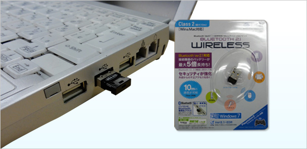 市販のUSBドングルも付属